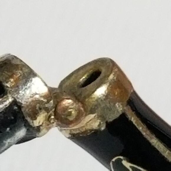 Vintage cloisonne black painted enamel hinged bangle 1.2000 - Picture 9 of 15